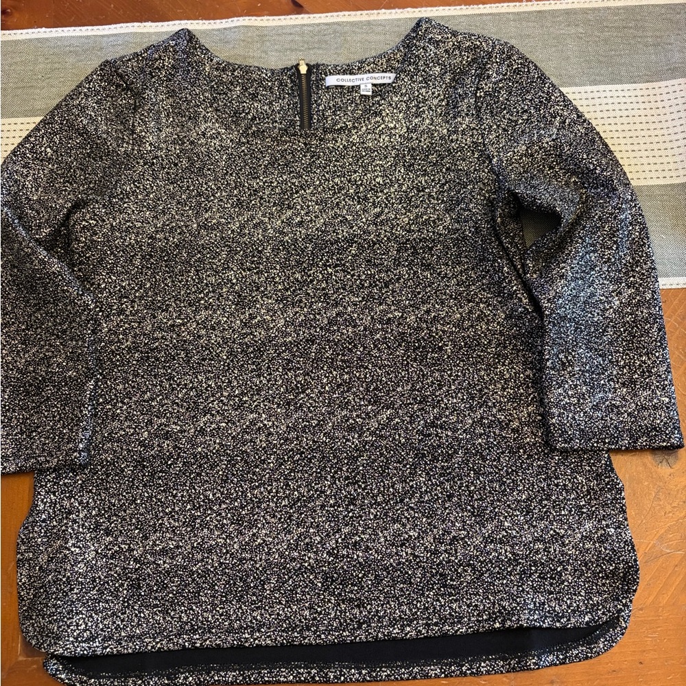 Collective Concepts Black and White Speckled Top